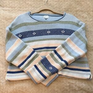 Francesca's Collections Striped Crew Neck Sweater